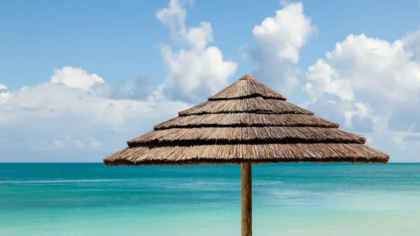 stock image Sunny Tropical Seascape of Beach Umbrella