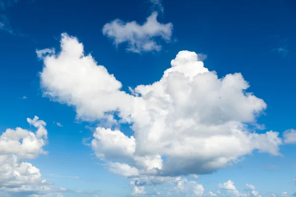 stock image Blue Sky with White Fluffy Cumulus Clouds Background