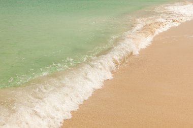 güzel kumlu caribbean beach arka plan dalga okyanus