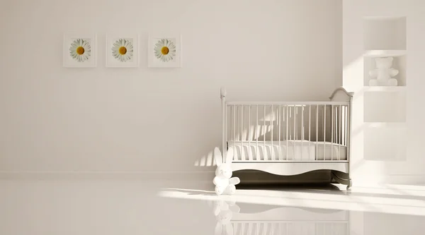 Interno moderno minimale di camera dei bambini. B & W — Foto Stock
