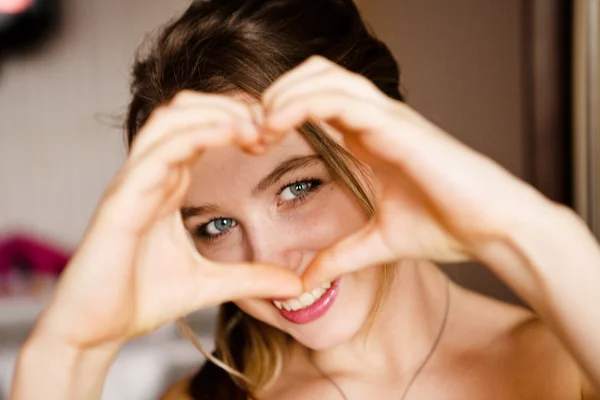 stock image Wedding portrait of beautiful young bride