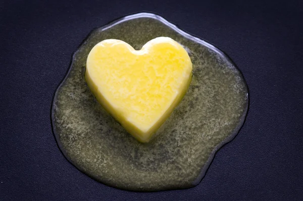Derretimento do coração de manteiga — Fotografia de Stock