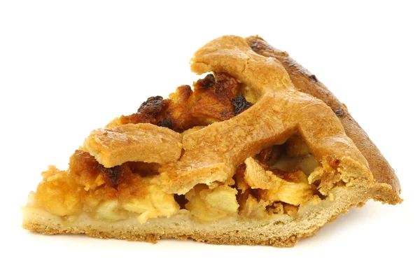 Traditional Dutch apple pie slice — Stock Photo, Image