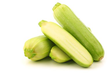 Light green zucchini's and a cut one clipart