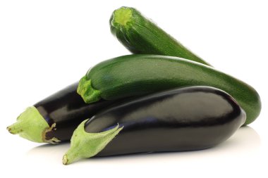 Fresh zucchini's and eggplant clipart