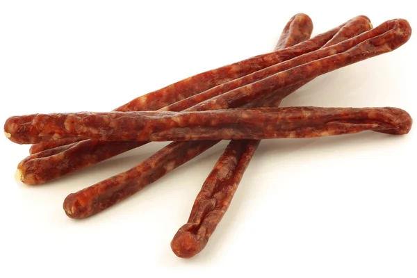 Bastoncini di salsiccia essiccati tradizionali frisiani — Foto Stock