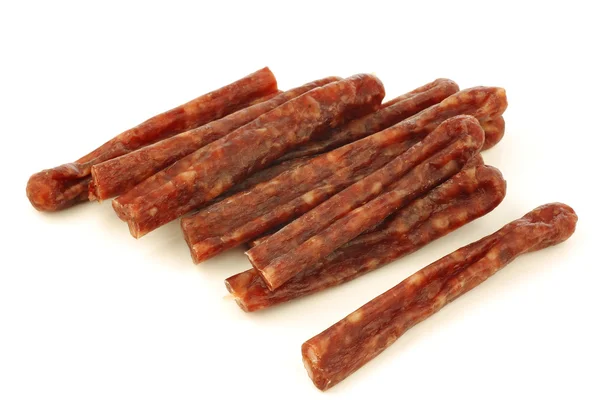 Bastoncini di salsiccia essiccati tradizionali frisiani — Foto Stock