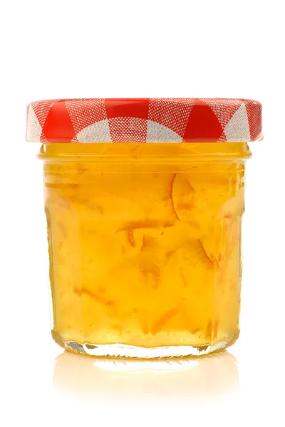 Glazen pot met marmelade — Stockfoto