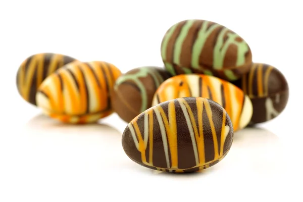 Decorated chocolate easter eggs — Stock Photo, Image