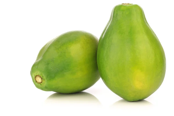 Two fresh papaya fruits — Stock Photo, Image