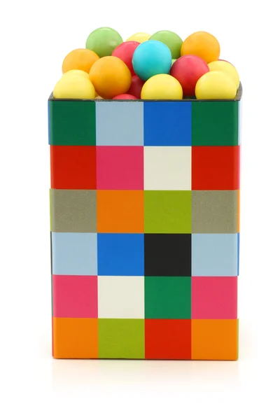 Gummibärchen in einer bunten Schachtel — Stockfoto