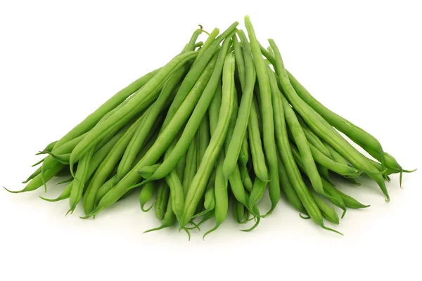 Små och smala gröna bönor (haricot vert) — Stockfoto