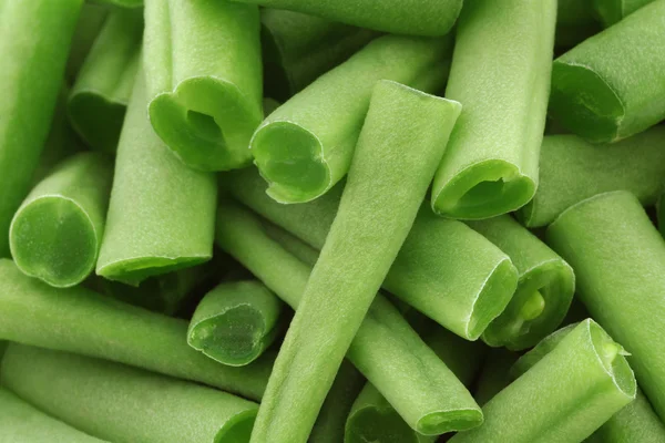 Snijd kleine en slanke groene bonen — Stockfoto
