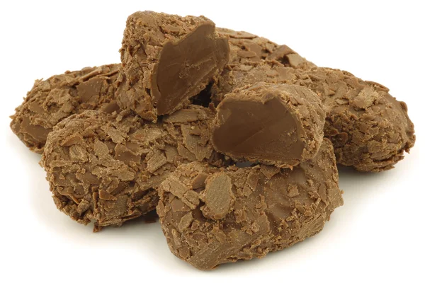 Chocolate truffles with flakes — Stock Photo, Image