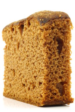 Geleneksel Hollanda tatlı pasta (ontbijtkoek parçası)