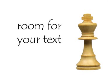 White king chess piece with room for your text