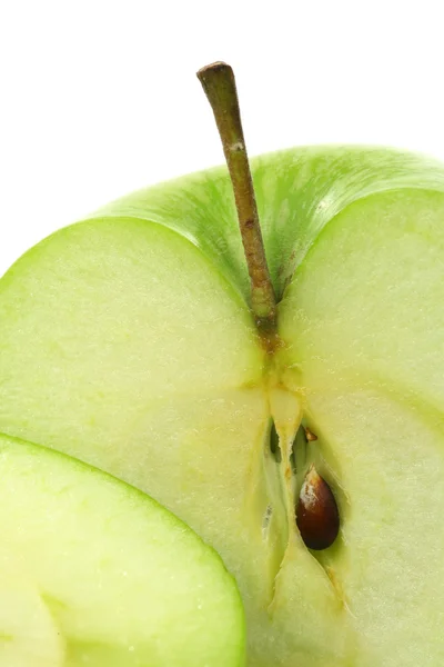 stock image Two green apple halves