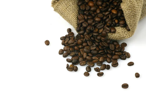 Burlap sack with coffee beans — Stock Photo, Image