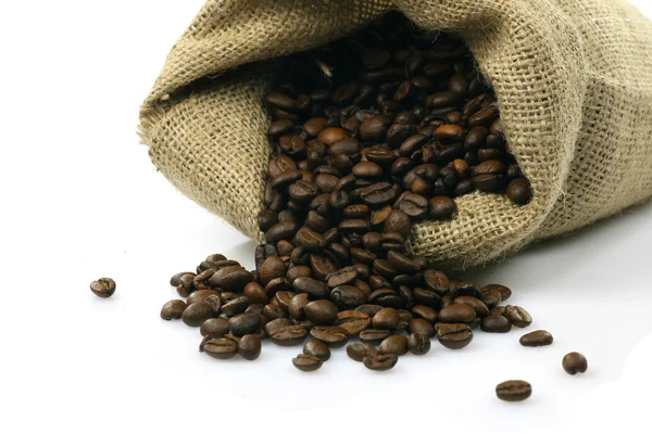 装咖啡豆的麻袋 — 图库照片