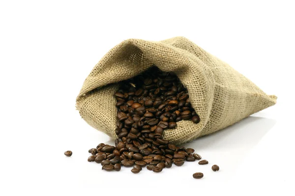 装咖啡豆的麻袋 — 图库照片