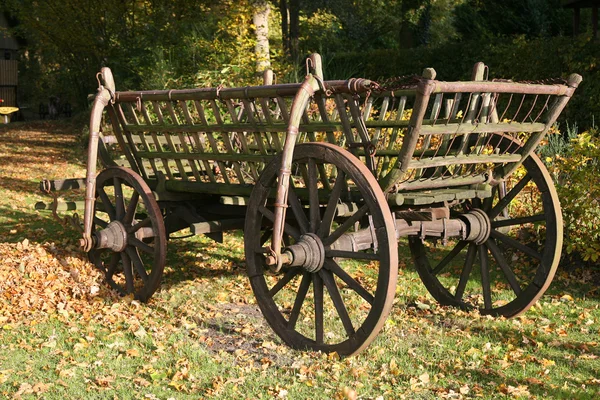 Seno dřevěný vozík — Stock fotografie
