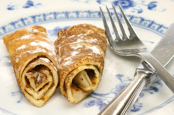 stock image Pancakes sprinkled with sugar powder