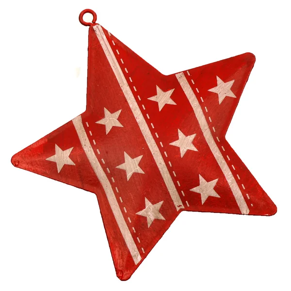 Estrella de Navidad decorada roja y blanca —  Fotos de Stock