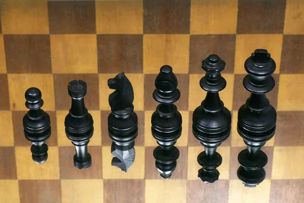 Zwarte schaakstukken — Stockfoto