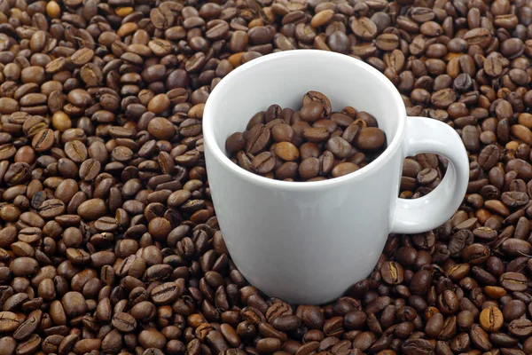 Kaffekopp med kaffebönor — Stockfoto