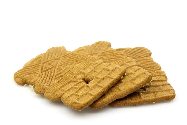 Speculaas cookies (typisch Nederlandse Sinterklaas koekje) geïsoleerd op wit — Stockfoto
