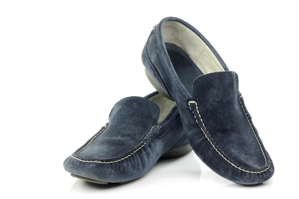 Blue suede shoes — Stock Photo, Image