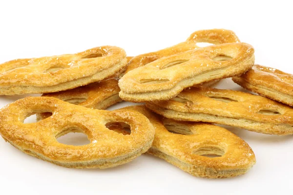 Nederlandse cookies genaamd "krakelingen" — Stockfoto