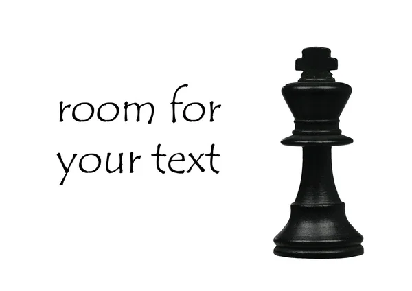 Peça de xadrez rei preto com espaço para o seu texto — Fotografia de Stock