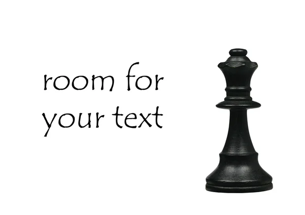 Μαύρη βασίλισσα κομμάτι σκάκι με το δωμάτιο για το κείμενό σας — Φωτογραφία Αρχείου