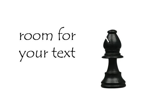 텍스트를 위한 공간으로 검은 비숍 체스 조각 — 스톡 사진
