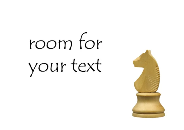 Λευκό ιππότη κομμάτι σκάκι με το δωμάτιο για το κείμενό σας — Φωτογραφία Αρχείου