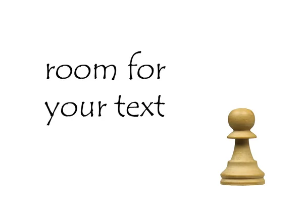 Pieza de ajedrez de peón blanco con espacio para su texto — Foto de Stock