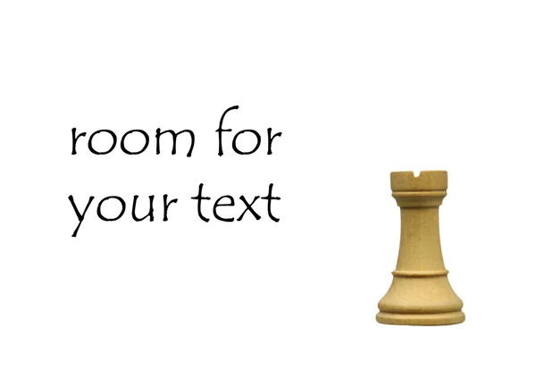 Λευκό Πύργο κομμάτι σκάκι με το δωμάτιο για το κείμενό σας — Φωτογραφία Αρχείου