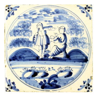 Dutch Delft blue tile clipart