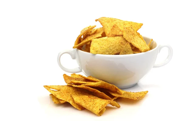 Tigela cheia de nacho chips — Fotografia de Stock