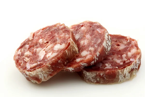 Pikantne salami włoskiej kiełbasy — Zdjęcie stockowe