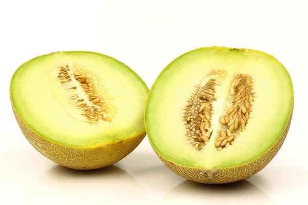 Fresh galia melon halves — Stock Photo, Image