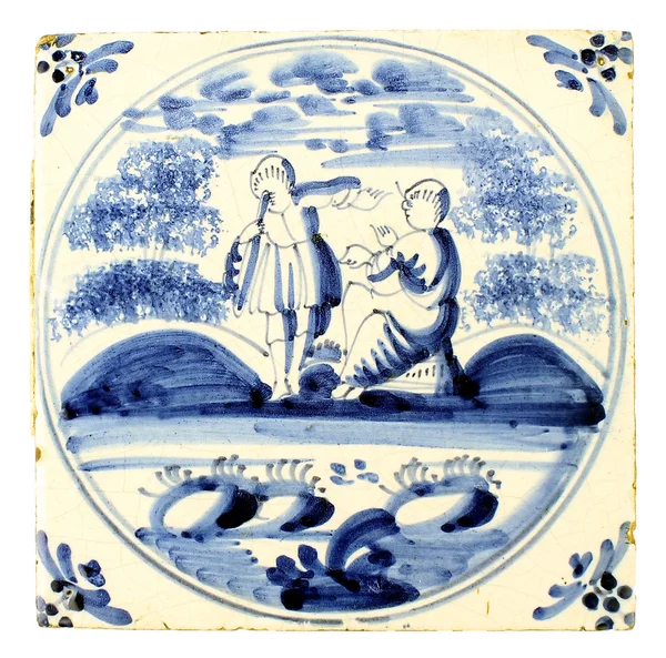 Голландська Delft blue плитка — стокове фото