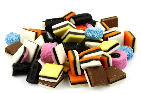 Ramo de regaliz dulce, sabroso y colorido de todo tipo —  Fotos de Stock