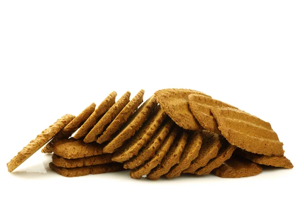 Hoop van Nederlandse cookies genaamd "bastogne koek" — Stockfoto