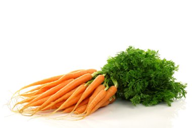 Freshly harvested bunch of carrots clipart