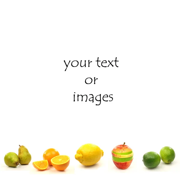 Frontera de frutas con espacio para su texto — Foto de Stock