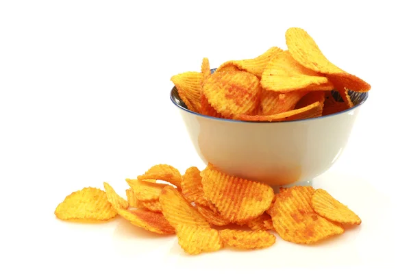 Skål med paprika chips — Stockfoto
