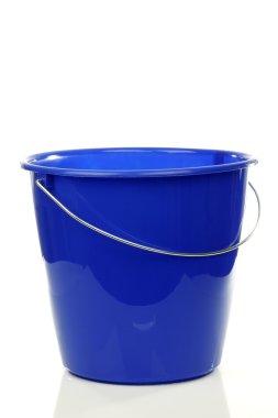 Empty blue plastic household bucket clipart