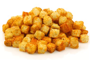Bunch of tomato and paprika croutons clipart